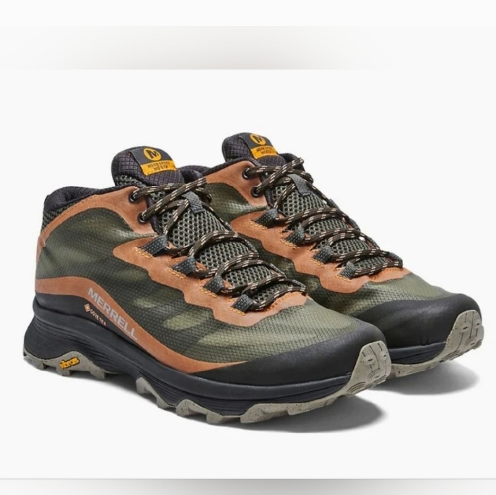 LMerrell Moab Speed Mid GORE-TEX Hiking Boots 'Lichen' Dark Green Black Size 13